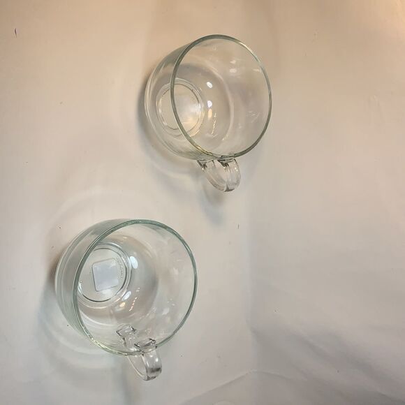 World Market Large Clear Glass Coffee Tea Cocoa Liquor Home Bar Mugs Set 2 New - Picture 3 of 4